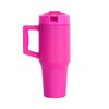 Dual Sip Straw Cupholder Tumbler, 32oz - Hot Pink
