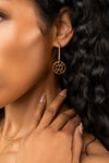 Emblem Huggie Hoop Earring - Gold